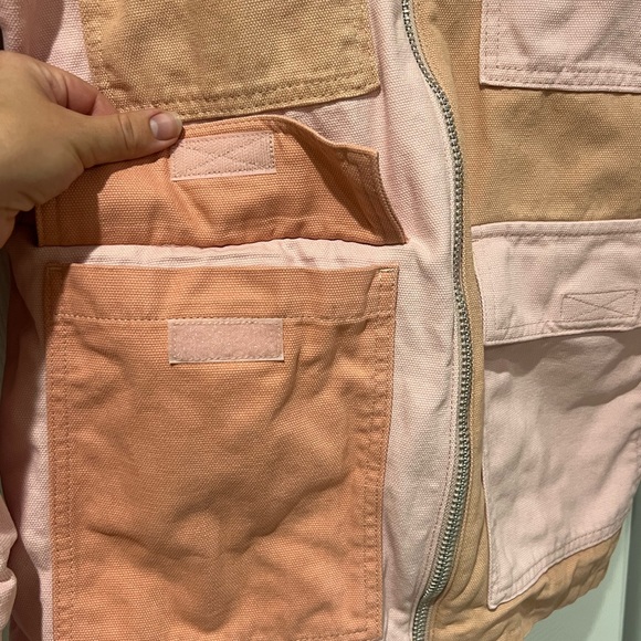 Topshop Padded Pink Patchwork Jacket with Pockets (Size S) - Picture 7 of 11